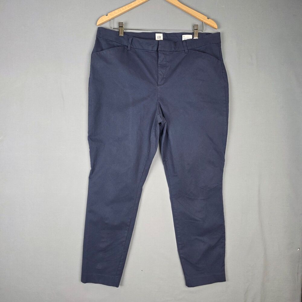 Gap Signature Skinny Ankle Klakis 16R Navy Capri Ankle Pants Trousers Preppy